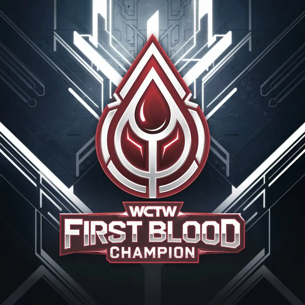 LOGO Design for WCTW First Blood Champion Futuristic Blood Symbol with Clear Vector Background