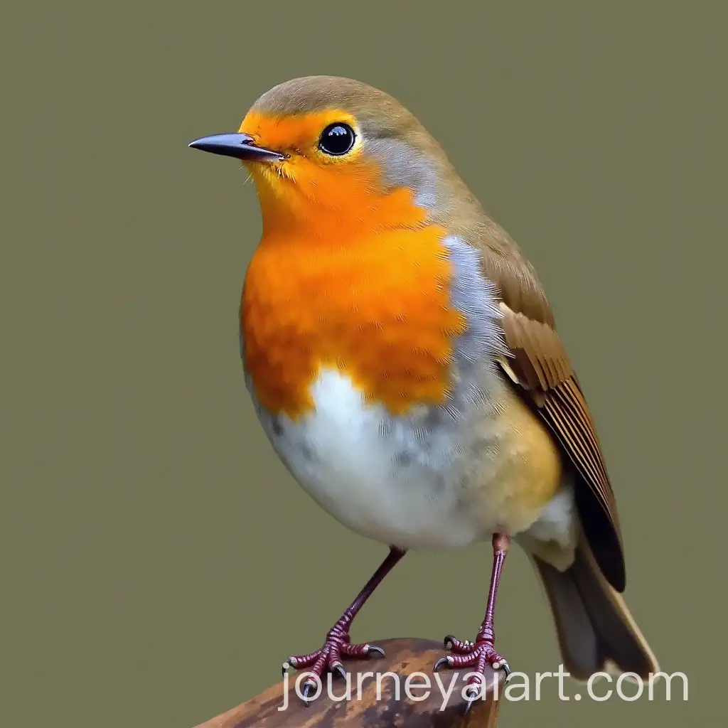 Robin-Bird-with-RoseColored-Feathers-in-a-Serene-Setting