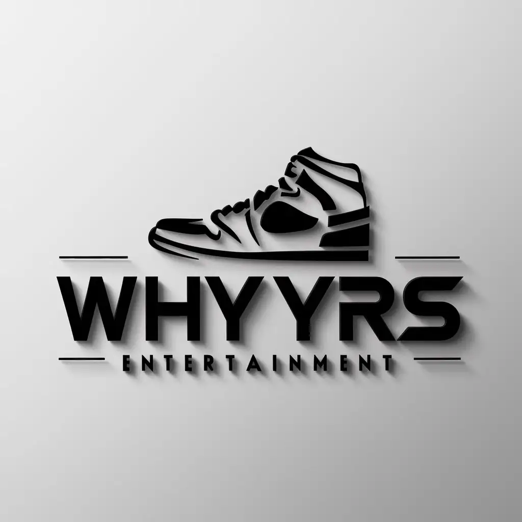 LOGO Design for Why YRS Vector Shoe Symbol with Entertainment Industry Theme