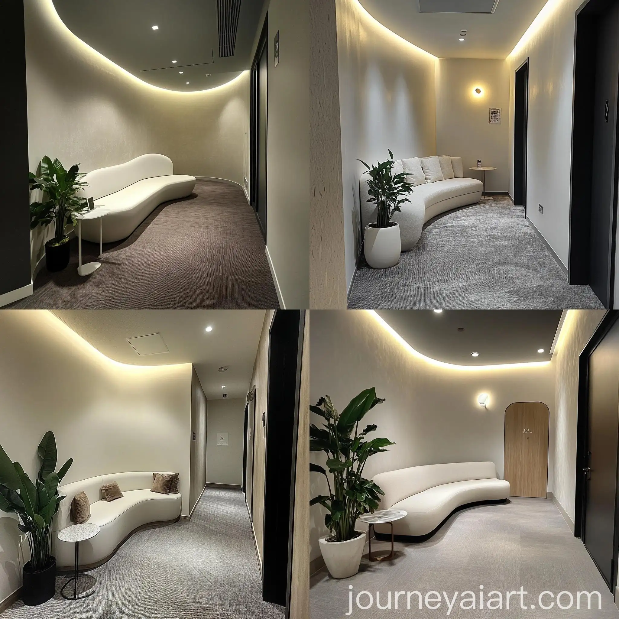 Cozy-Waiting-Room-Transformation-with-Curved-Sofa-and-Mood-Lighting