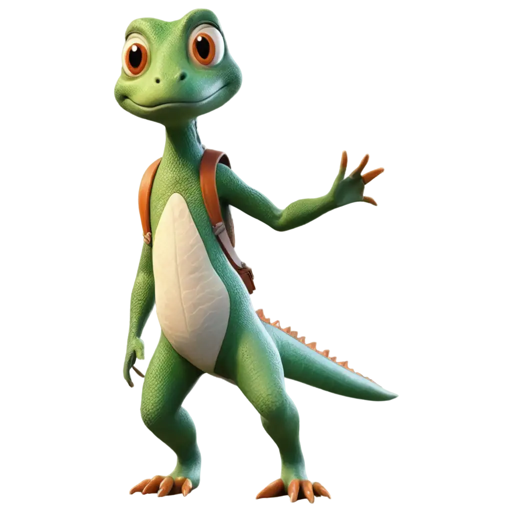 Stylized-Anthropomorphic-Lizard-Character-PNG-Vibrant-Cartoon-Design-with-Casual-Heroic-Pose