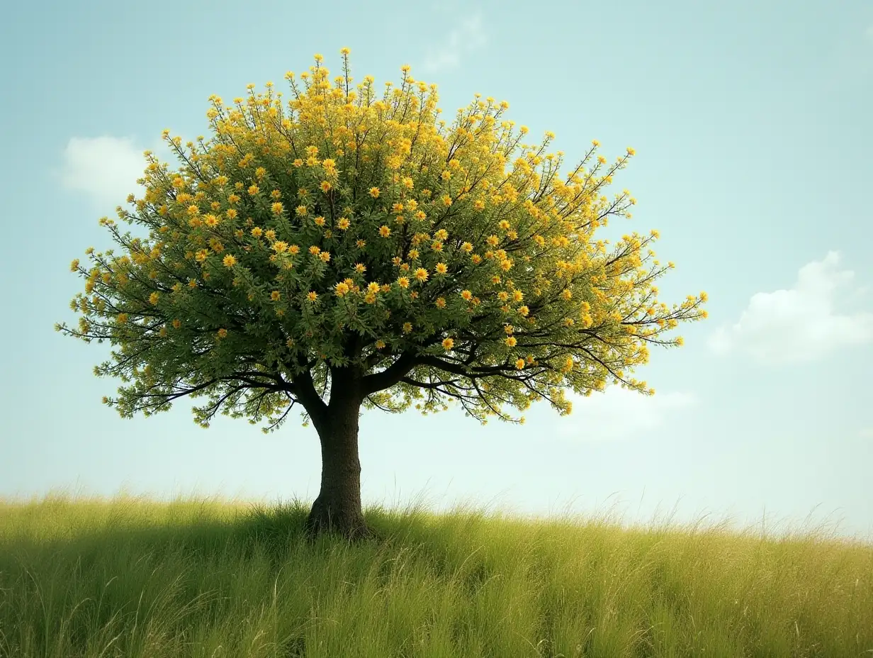 Baum Kopf mit Blumen