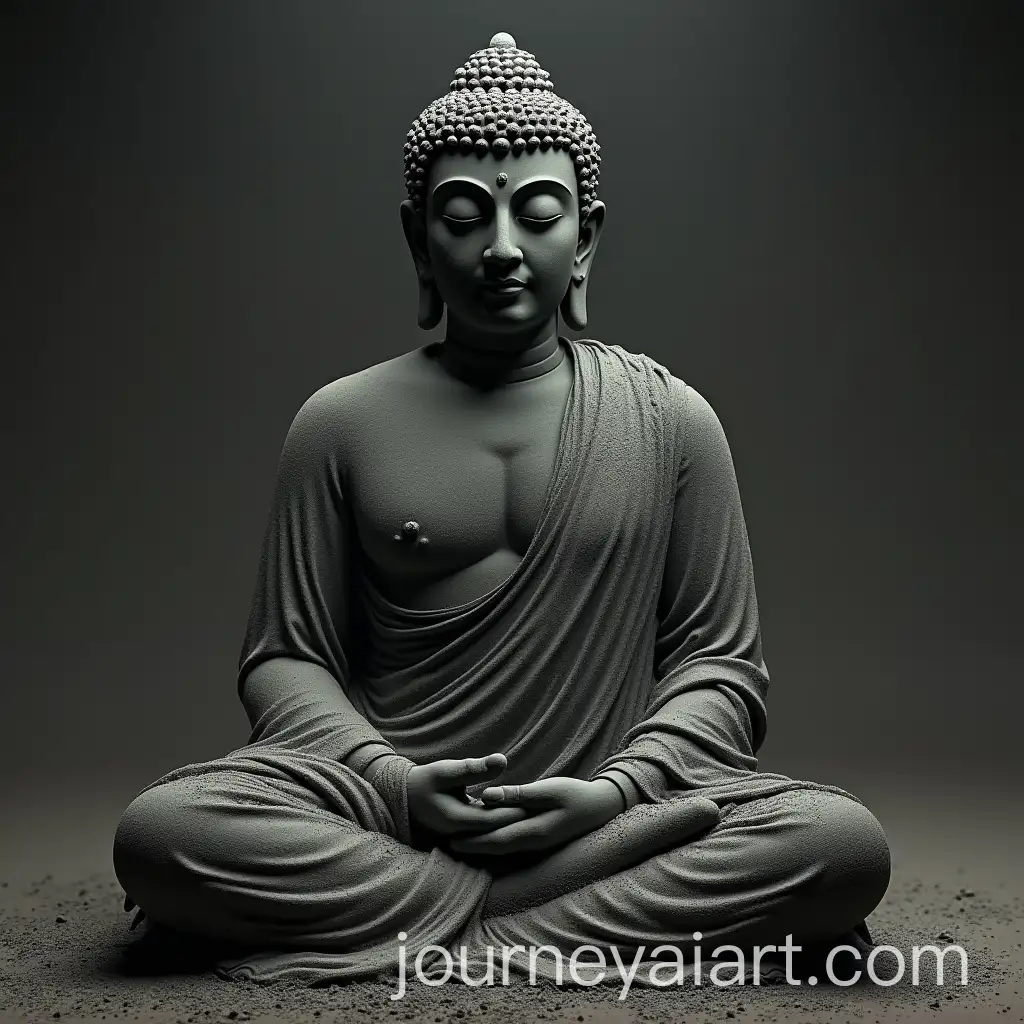 Meditating-Figure-Covered-in-Sacred-Ash-in-Serene-Pose
