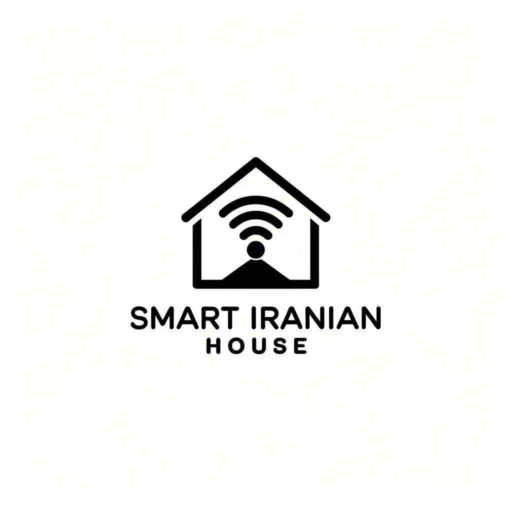 LOGO Design for Smart Iranian House WiFi Power Smart Home Theme with Minimalistic Style for Technology Industry