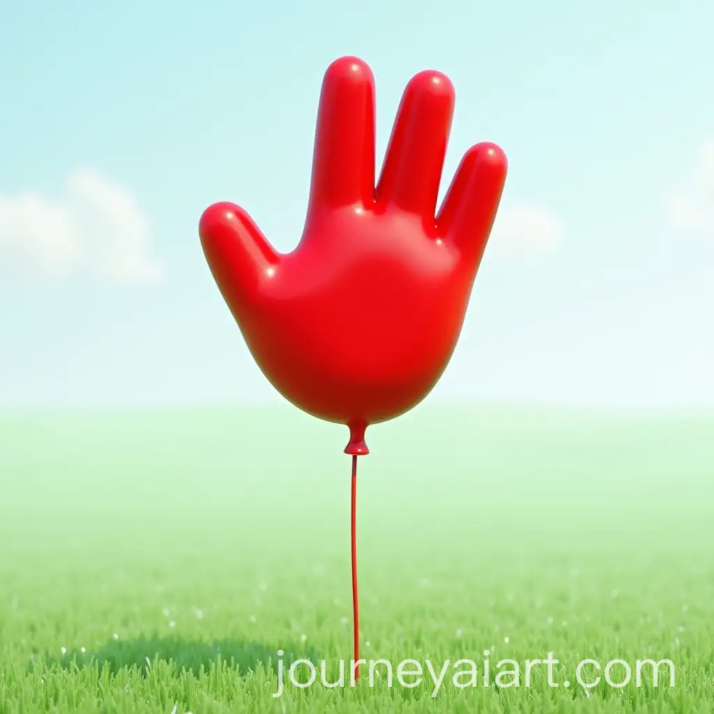 Giant-Red-Balloon-in-Pixar-Style-on-Lush-Green-Grass