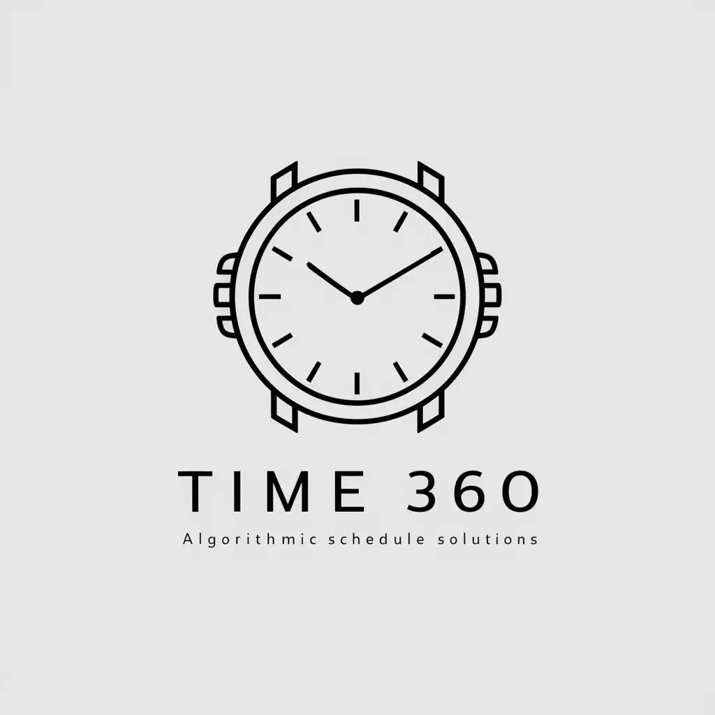 Minimalist Time 360 Watch Logo Design