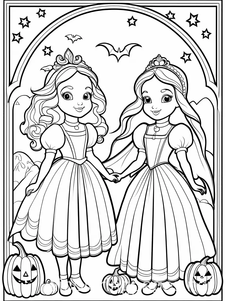 Cartoon-Halloween-Party-Coloring-Page-The-Salem-Sisters