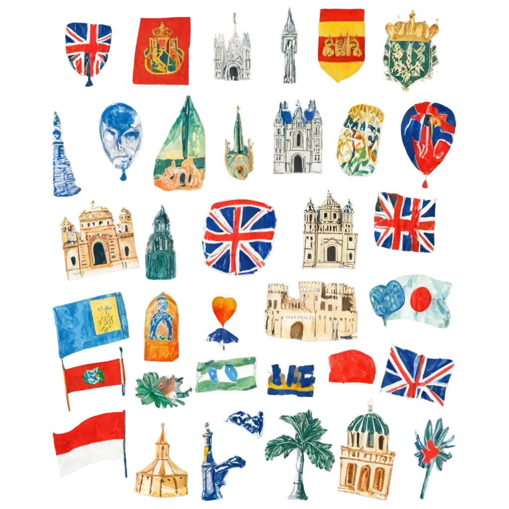 KidDrawn-Icons-Representing-Andaluca-and-England-PNG-Format-for-Clarity-and-Versatility