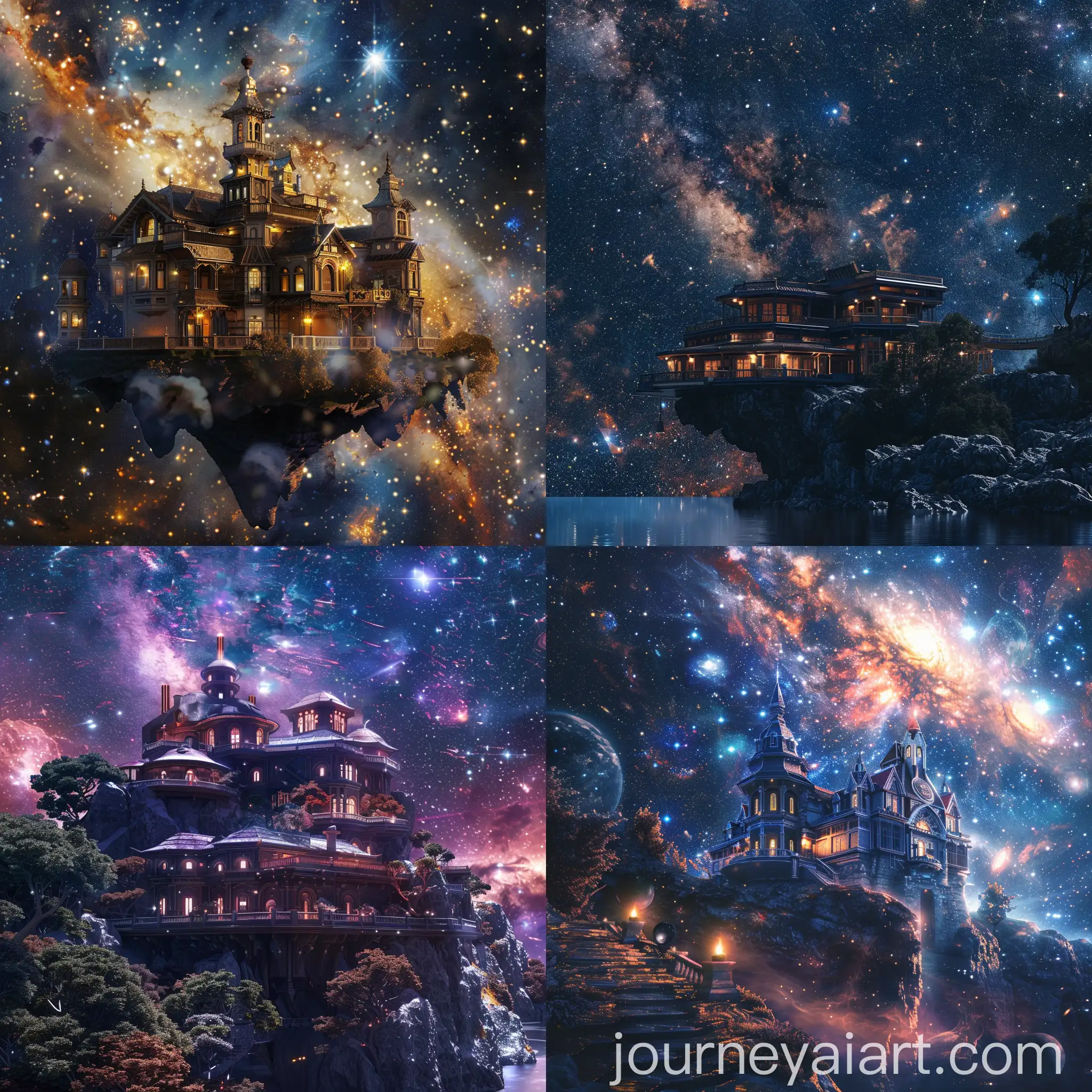 Luxurious-Galaxy-House-Surrounded-by-Stars-and-Nebulae