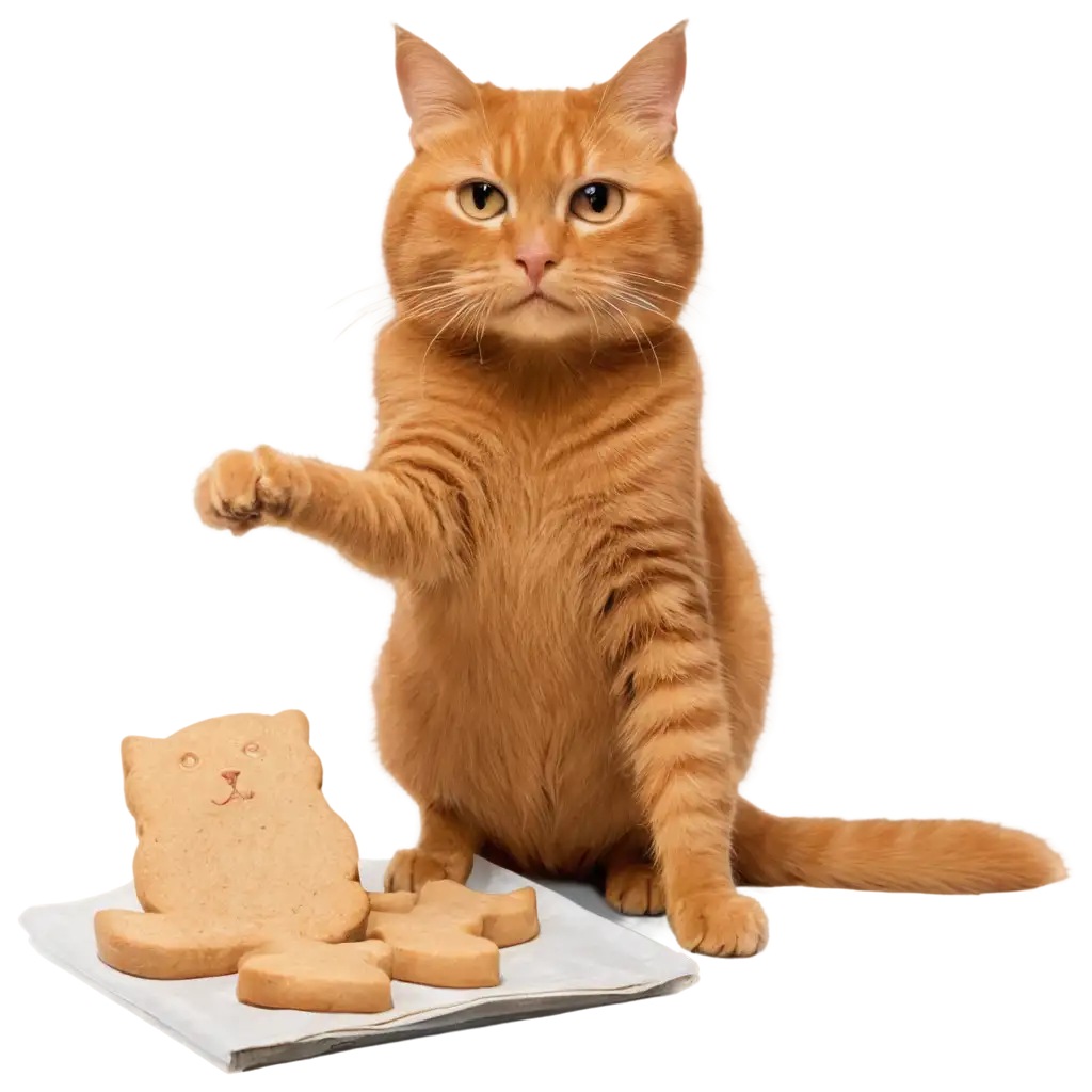 Ginger-Cat-Making-Biscuits-PNG-Image-Cute-and-Playful-Feline-Illustration