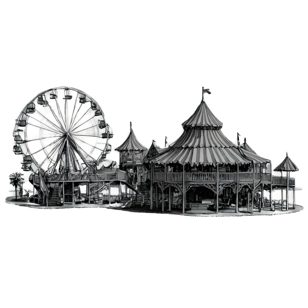 Amusement-Park-Sketch-in-Pencil-PNG-Image-for-HighQuality-Graphics