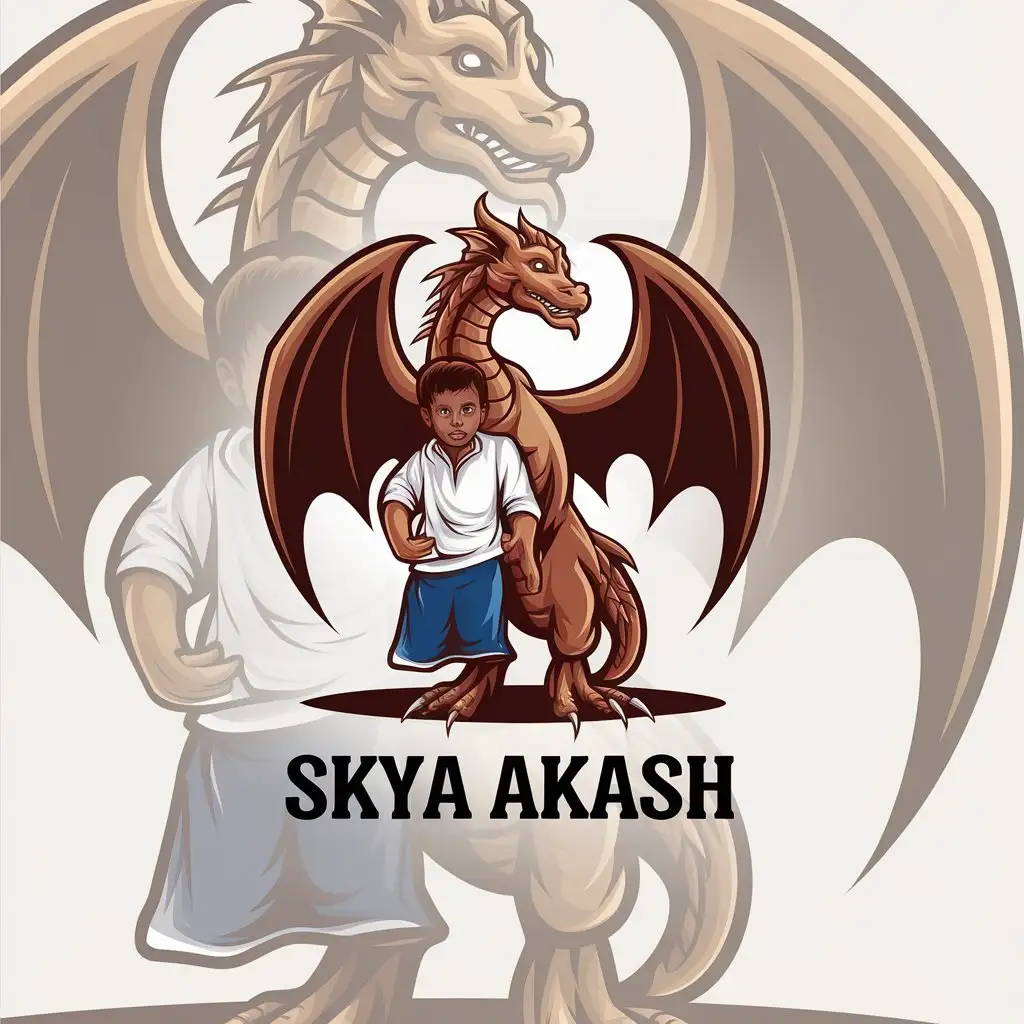 LOGO-Design-for-Skya-Akash-Standing-Dragon-with-Boy-in-Clear-Background