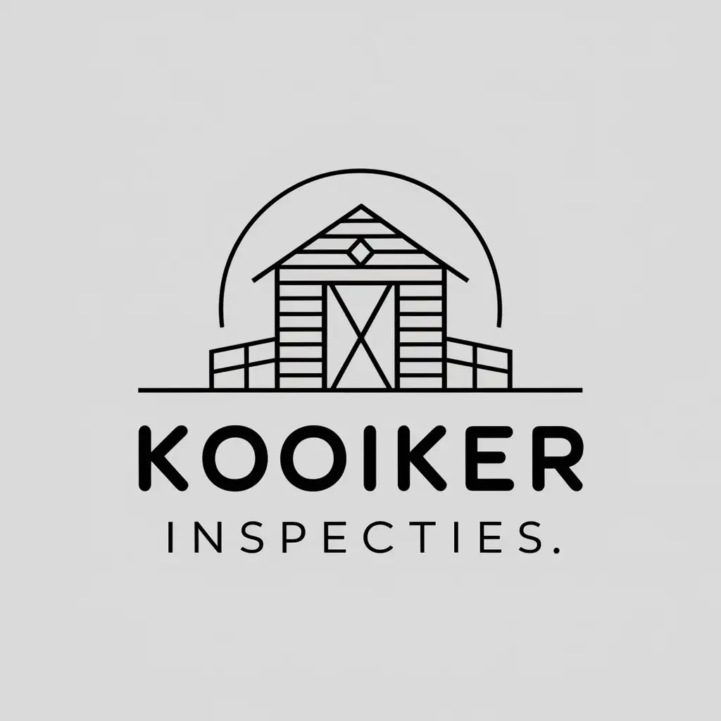 LOGO Design For Kooiker Inspecties Minimalistic Farm Symbol on Clear Background