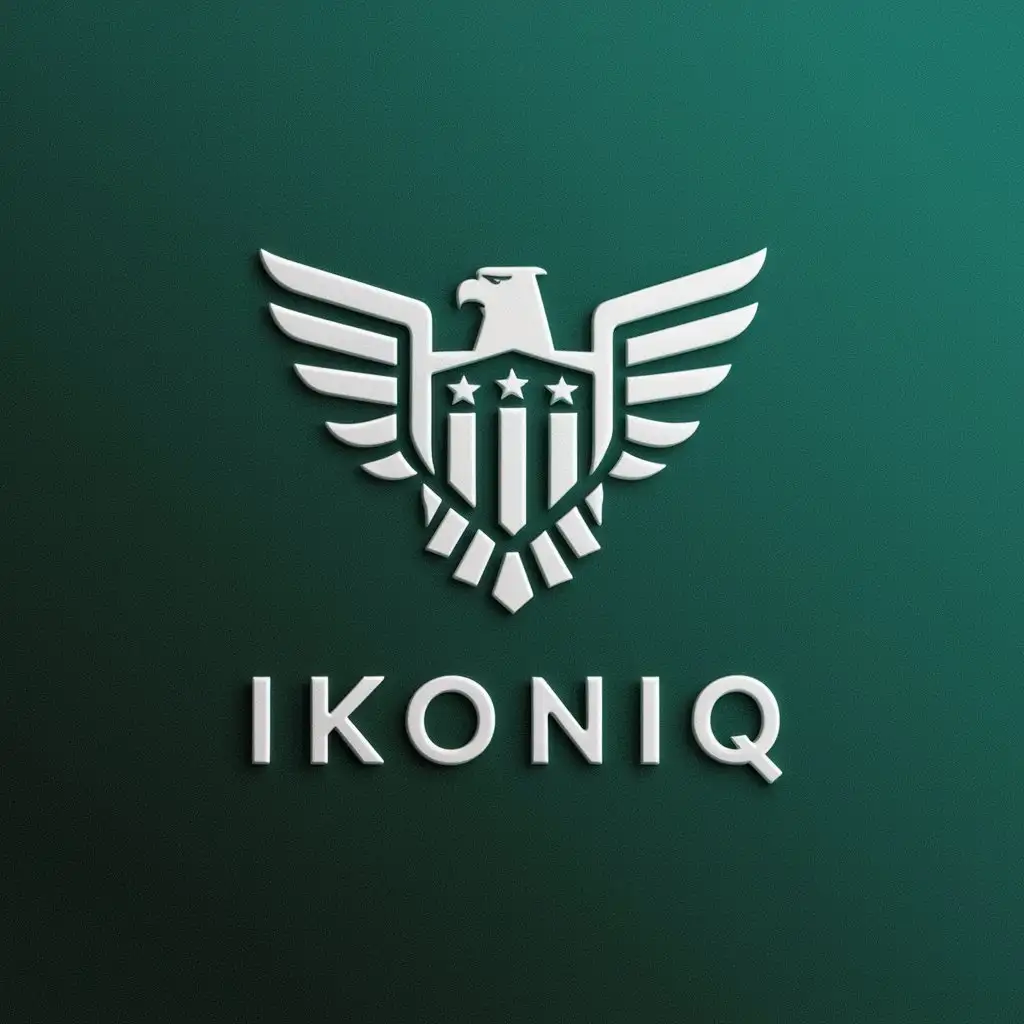 LOGO Design For IKONIQ Eagle Shield Stars in Minimalistic Style