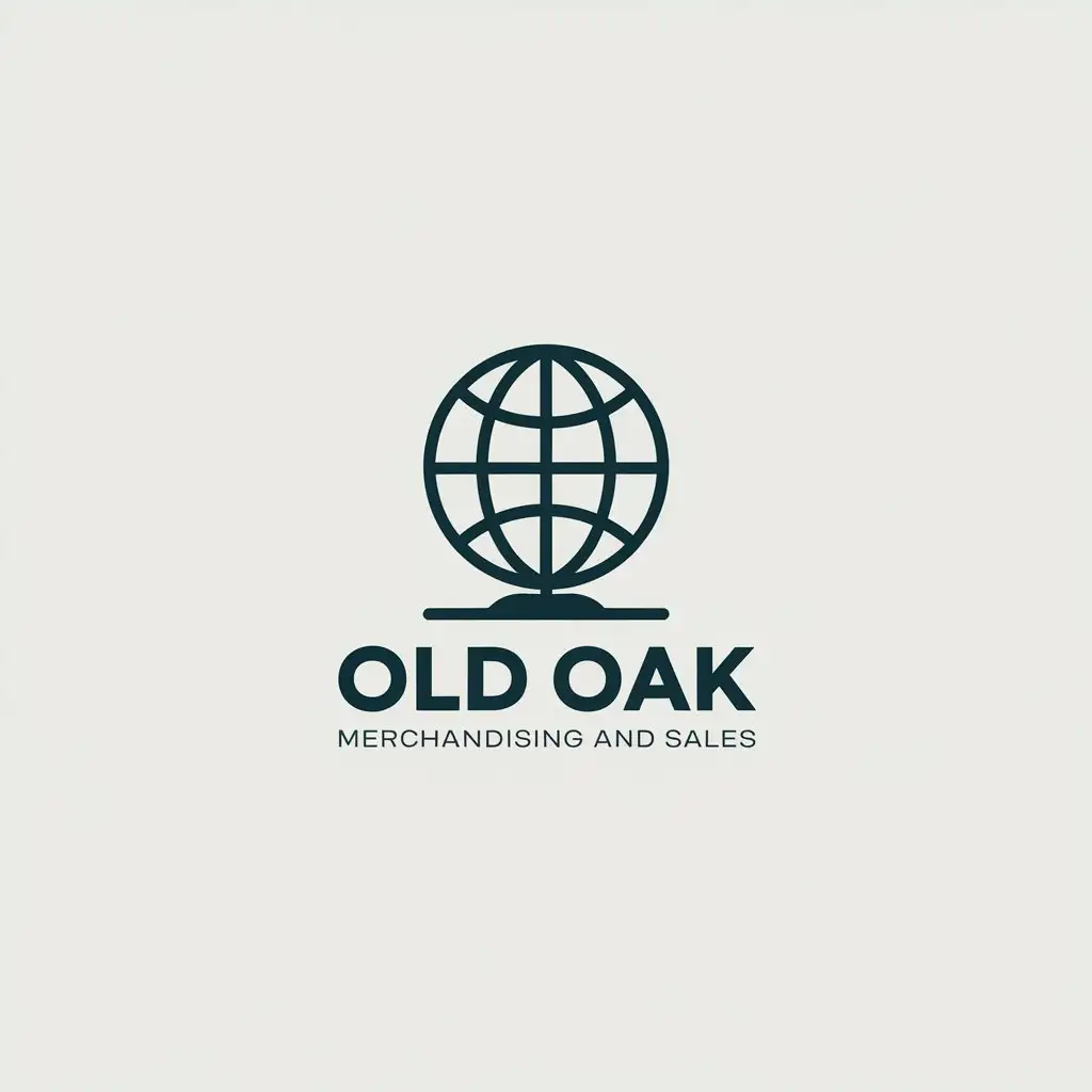 LOGO Design for Old Oak Tech Minimalist World Symbol with Clear Background