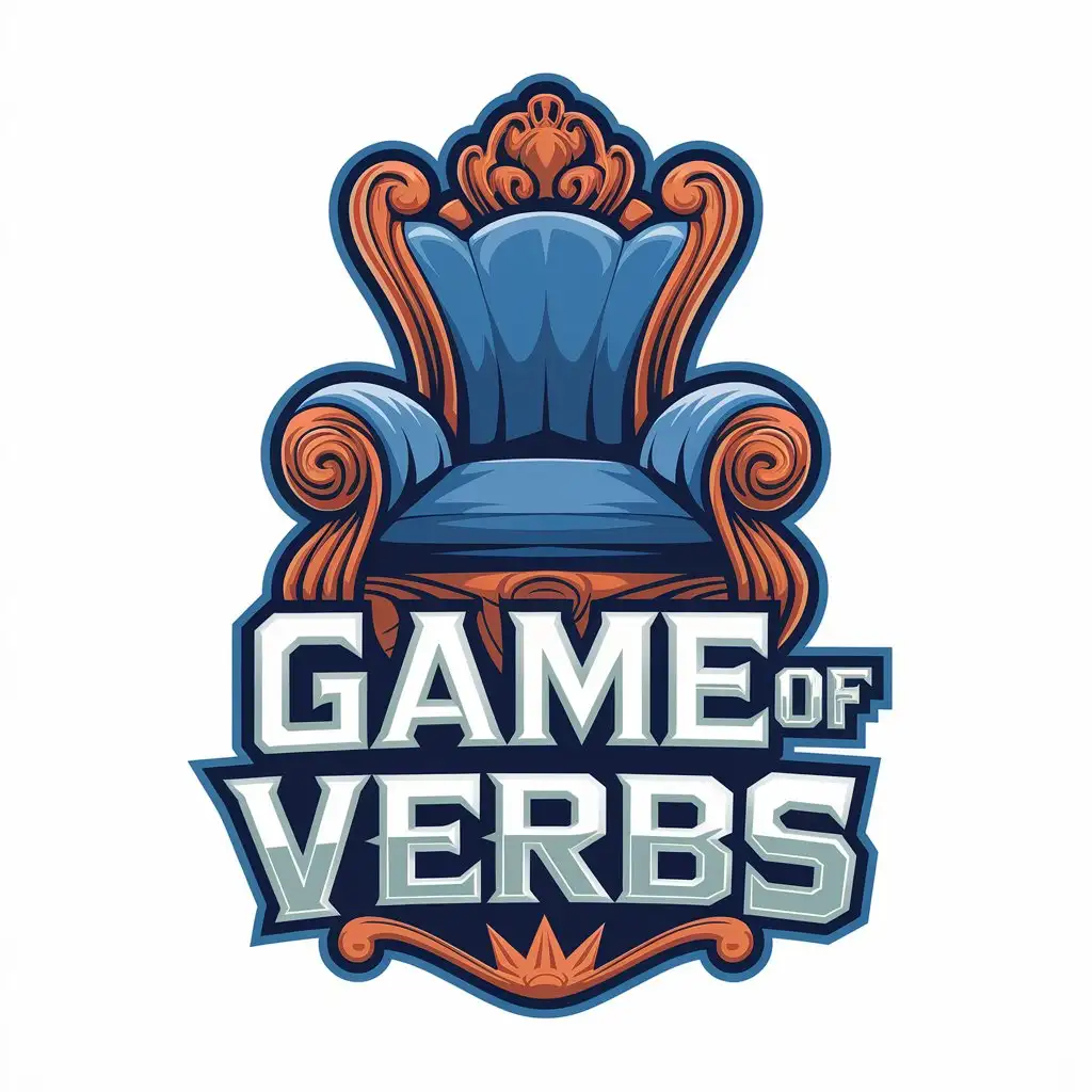 LOGO Design for Game of Verbs Vector with Throne Symbol for Entertainment Industry