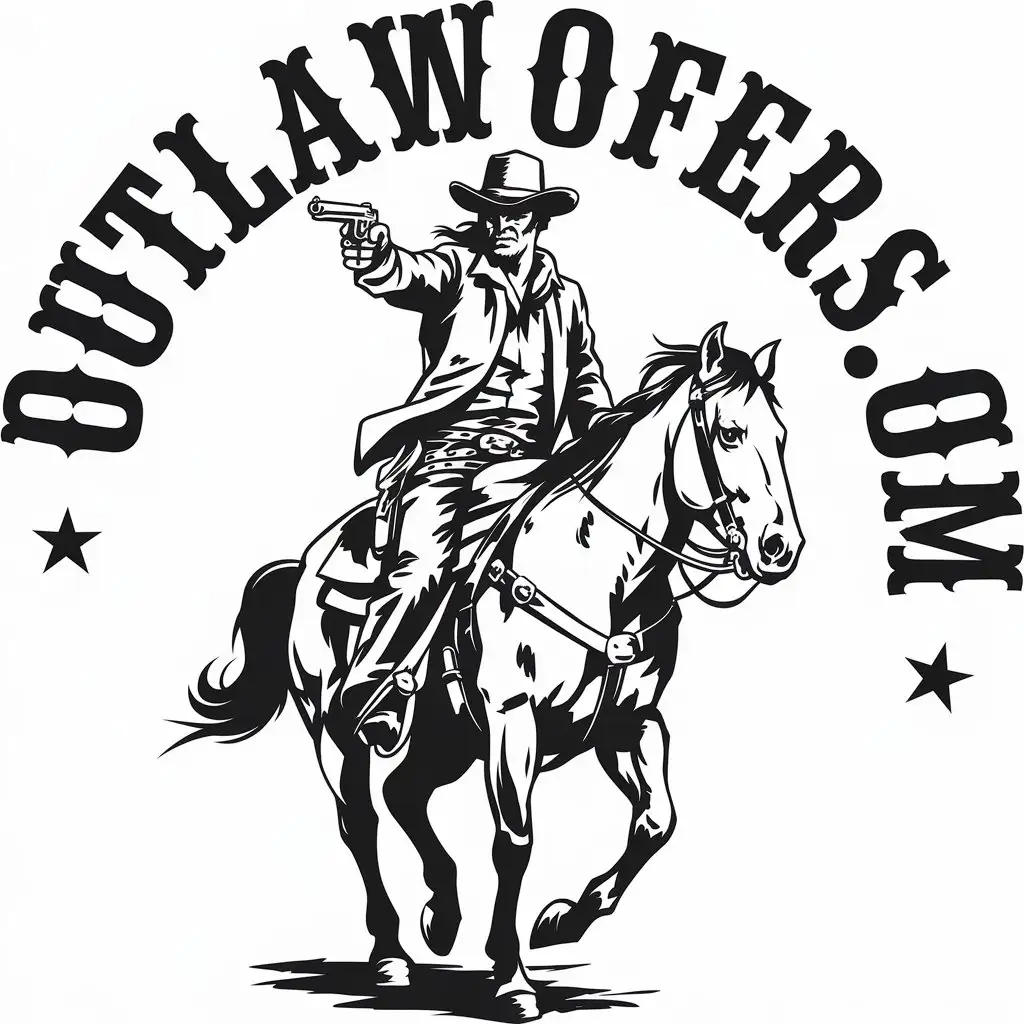 LOGO Design for OutlawOfferscom Wild West Outlaw Cowboy with Counter Culture and Freedom Theme