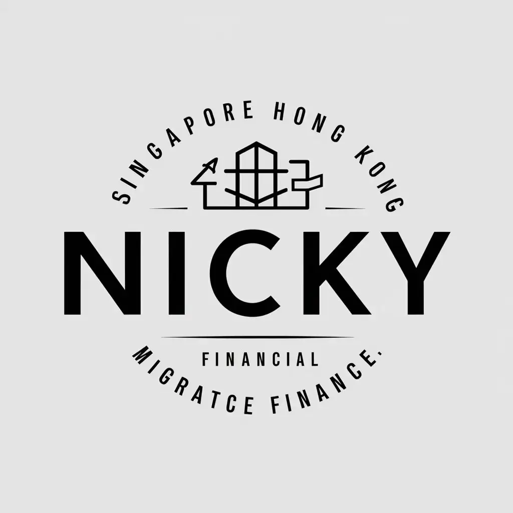 a vector logo design,with the text "Nicky", main symbol:Singapore Hong Kong financial planning migration finance,Moderate,be used in Finance industry,clear background