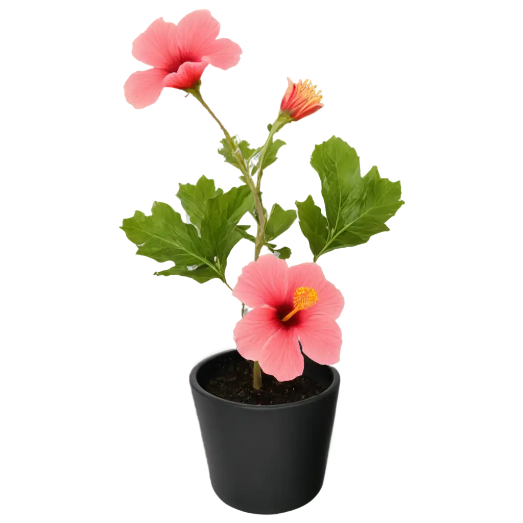 Hibiscus-in-Small-Pot-PNG-Image-for-Clear-and-Crisp-Visuals