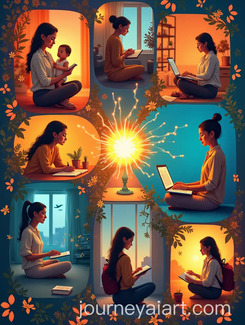 Inspirational-Vision-Board-Featuring-Seven-Aspects-of-a-Womans-Life-Journey