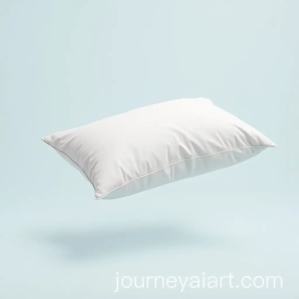 Floating-Big-White-Pillow-in-MidAir-with-Clear-Background