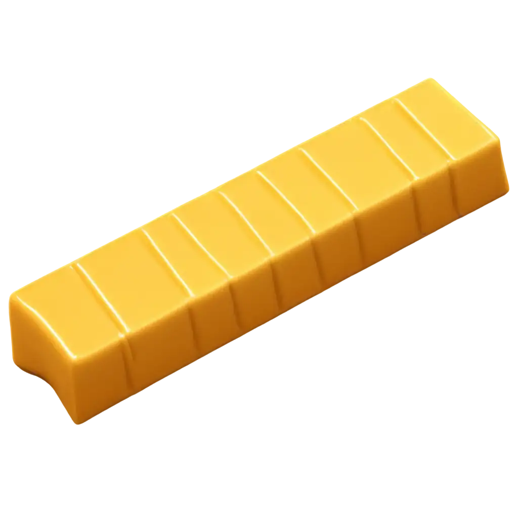 yellow long candy bar. in 3d with texture over it