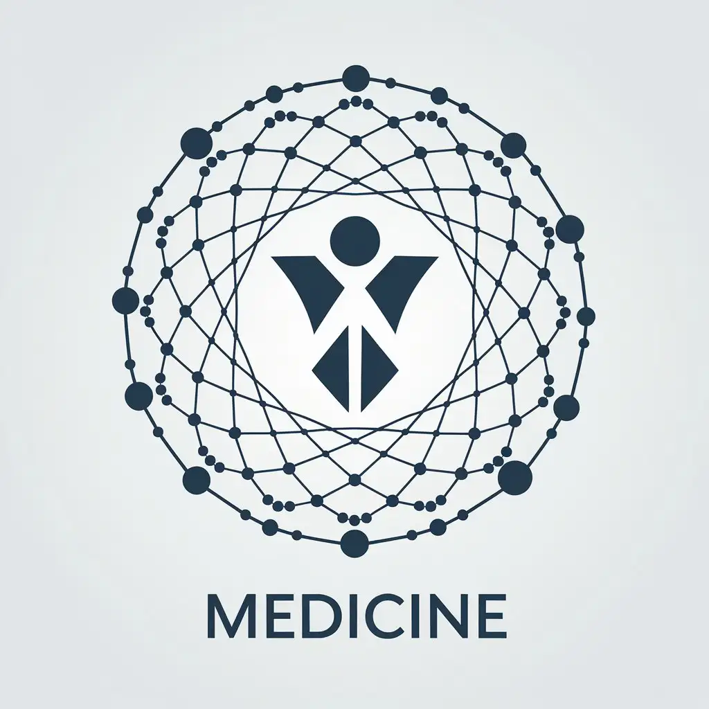 LOGO Design for Medicine Geometric Nanotechnology and Human Figure Elements for the Medical Dental Industry