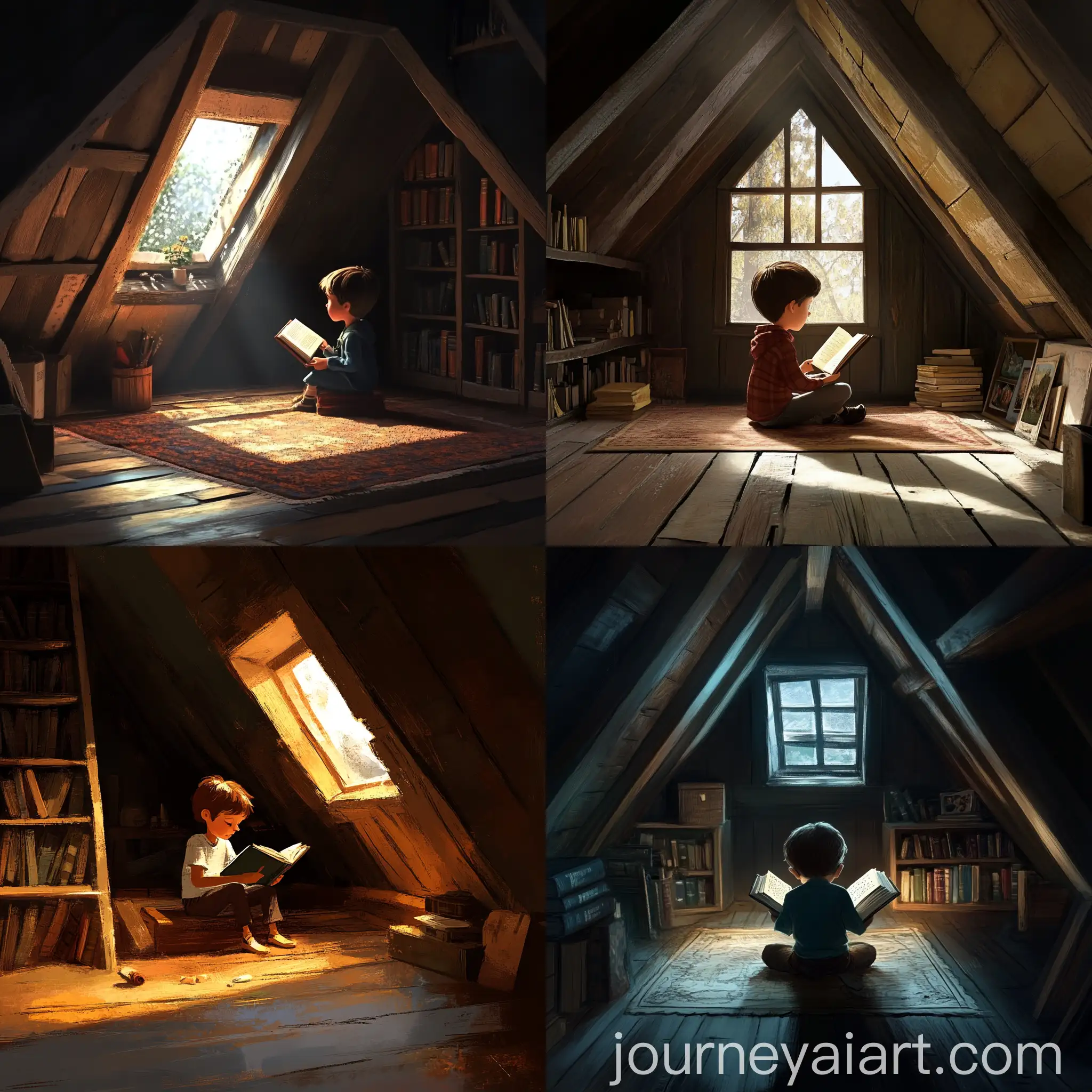 Child-Reading-Book-in-Attic-PIXAR-Style