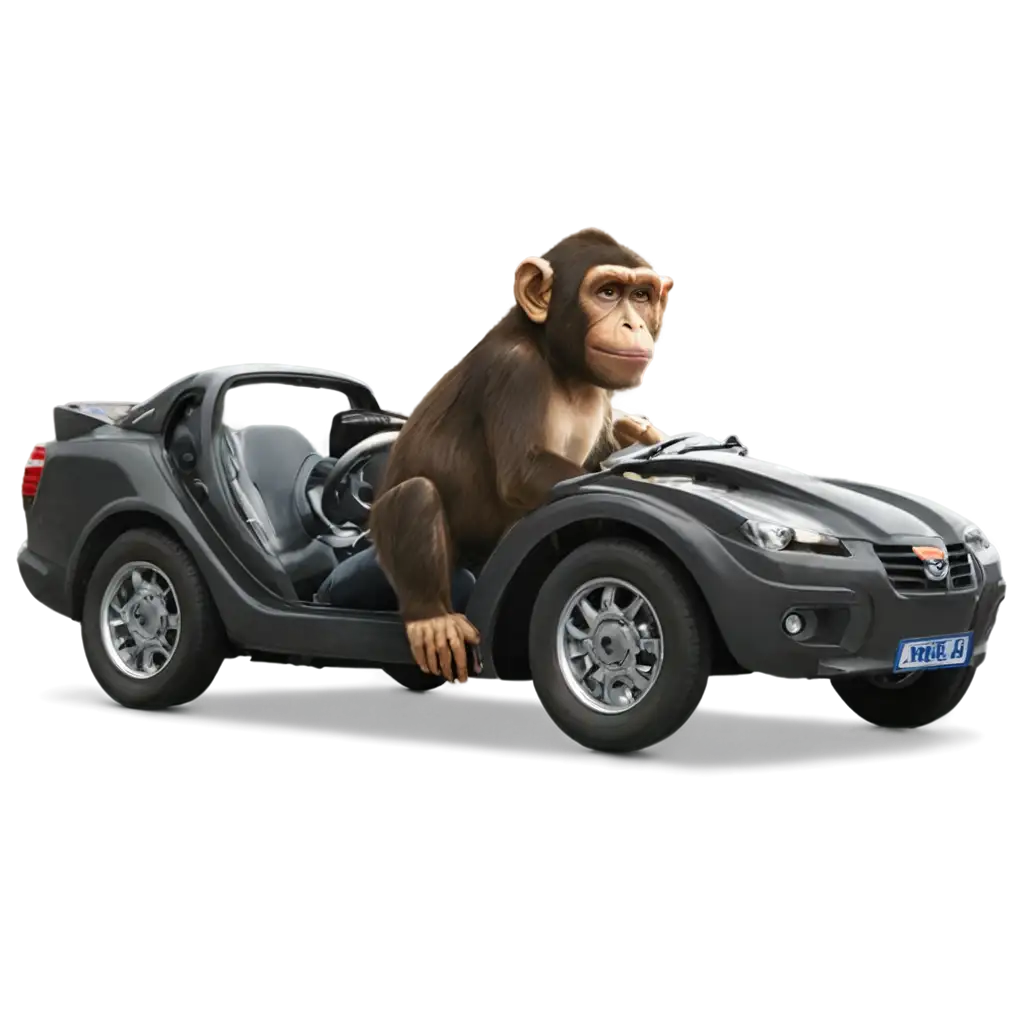 Monkey-Driving-KSRTC-PNG-Image-Perfect-for-Creative-Projects-and-Illustrations