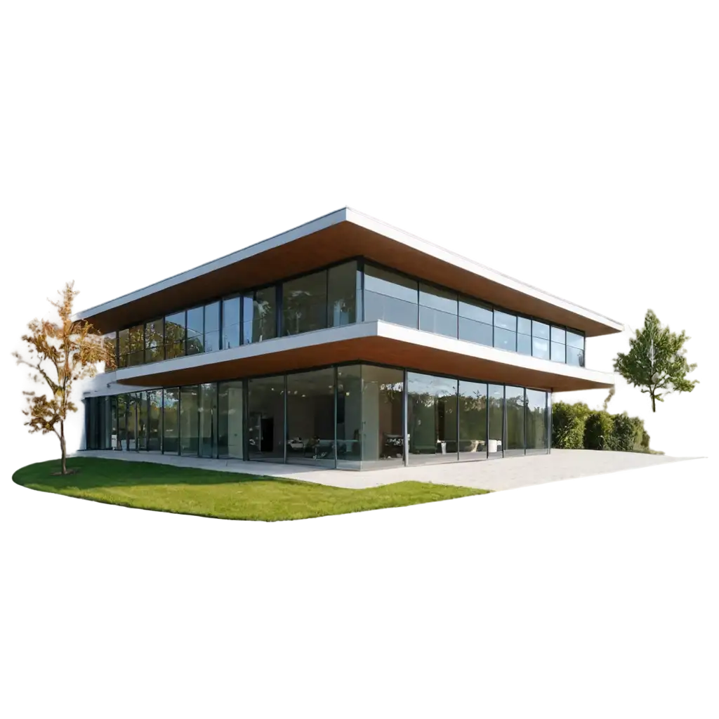 HighEnd-House-with-Structural-Glazing-Facade-PNG-Image