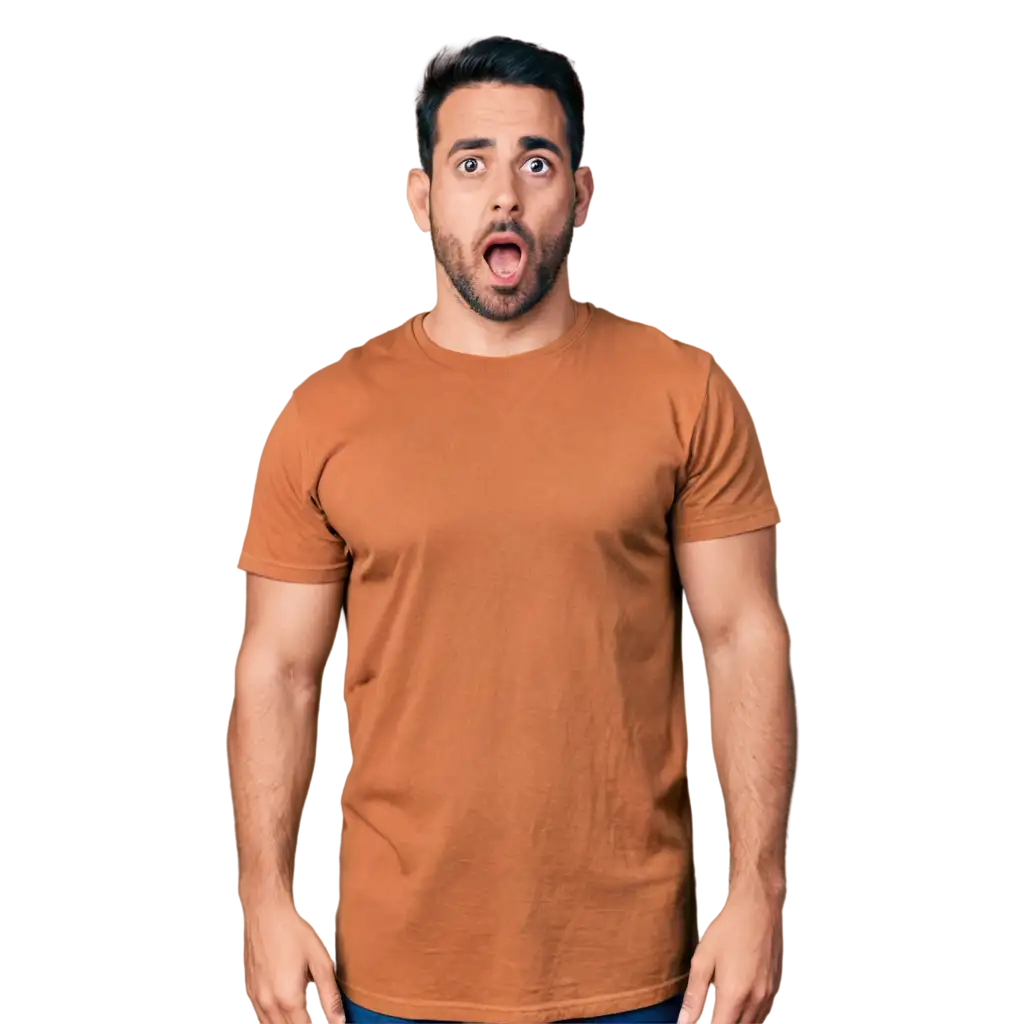 Scared-Man-in-White-TShirt-HighQuality-PNG-Image-for-Various-Uses