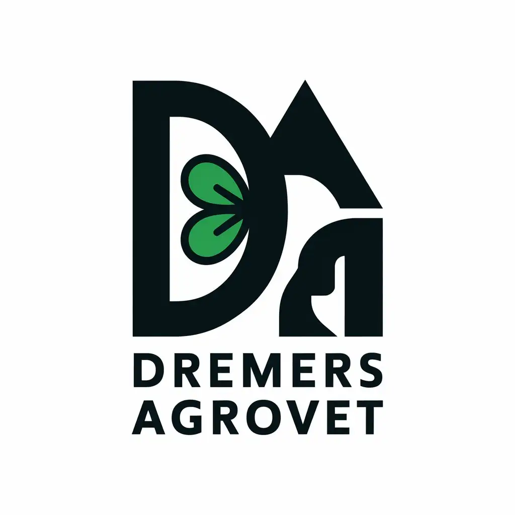 LOGO Design for DREMERS AGROVET Vector with DA Monogram for Animals Pets Industry