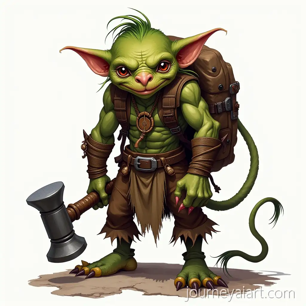 Goblin-Apprentice-Blacksmith-with-TwoAI-Image-Prompt-ExpansionHanded-Hammer-and-Large-Backpack
