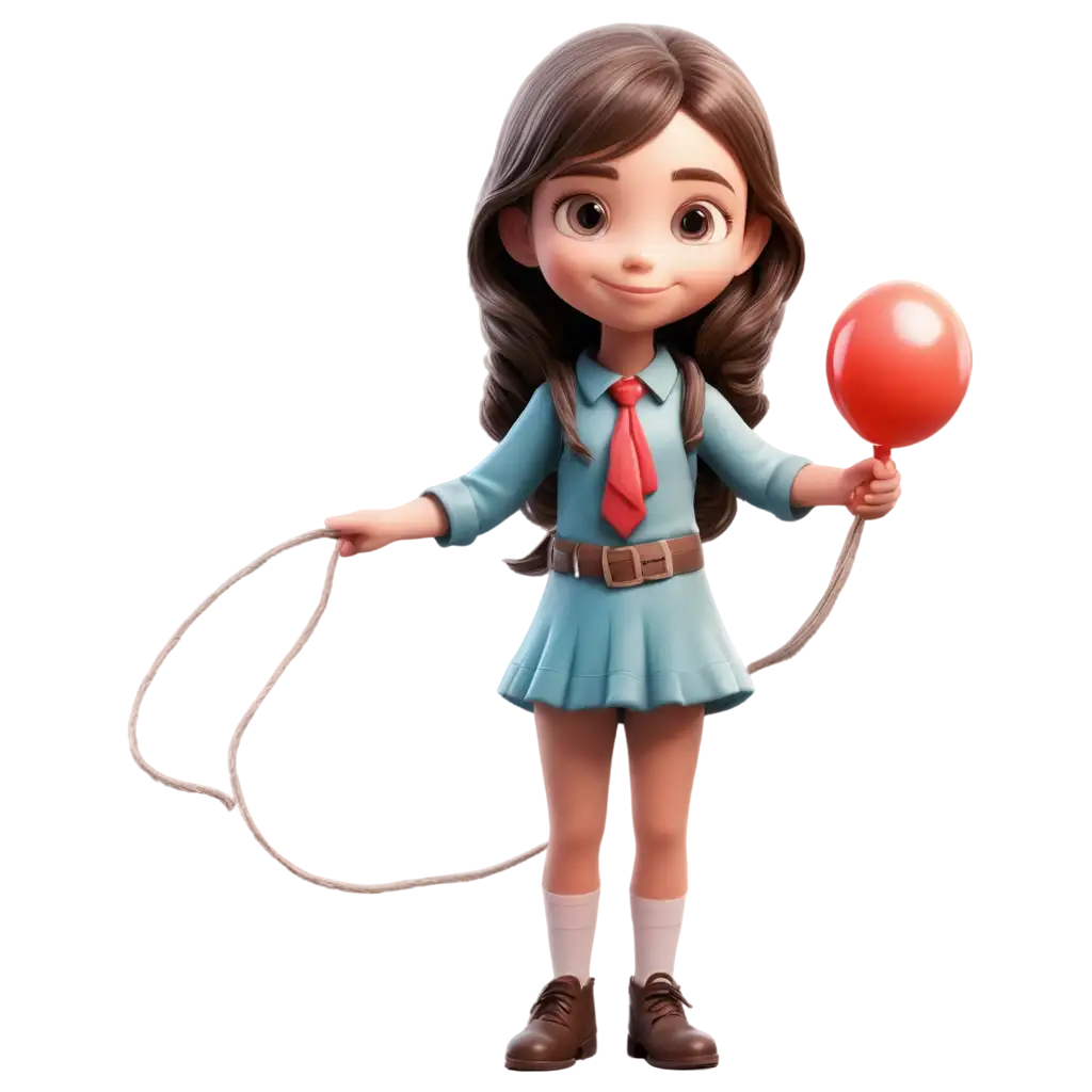 Little-Cartoon-Girl-Holding-Balloon-Tie-with-Rope-PNG-Image-for-Cute-and-Happy-Designs