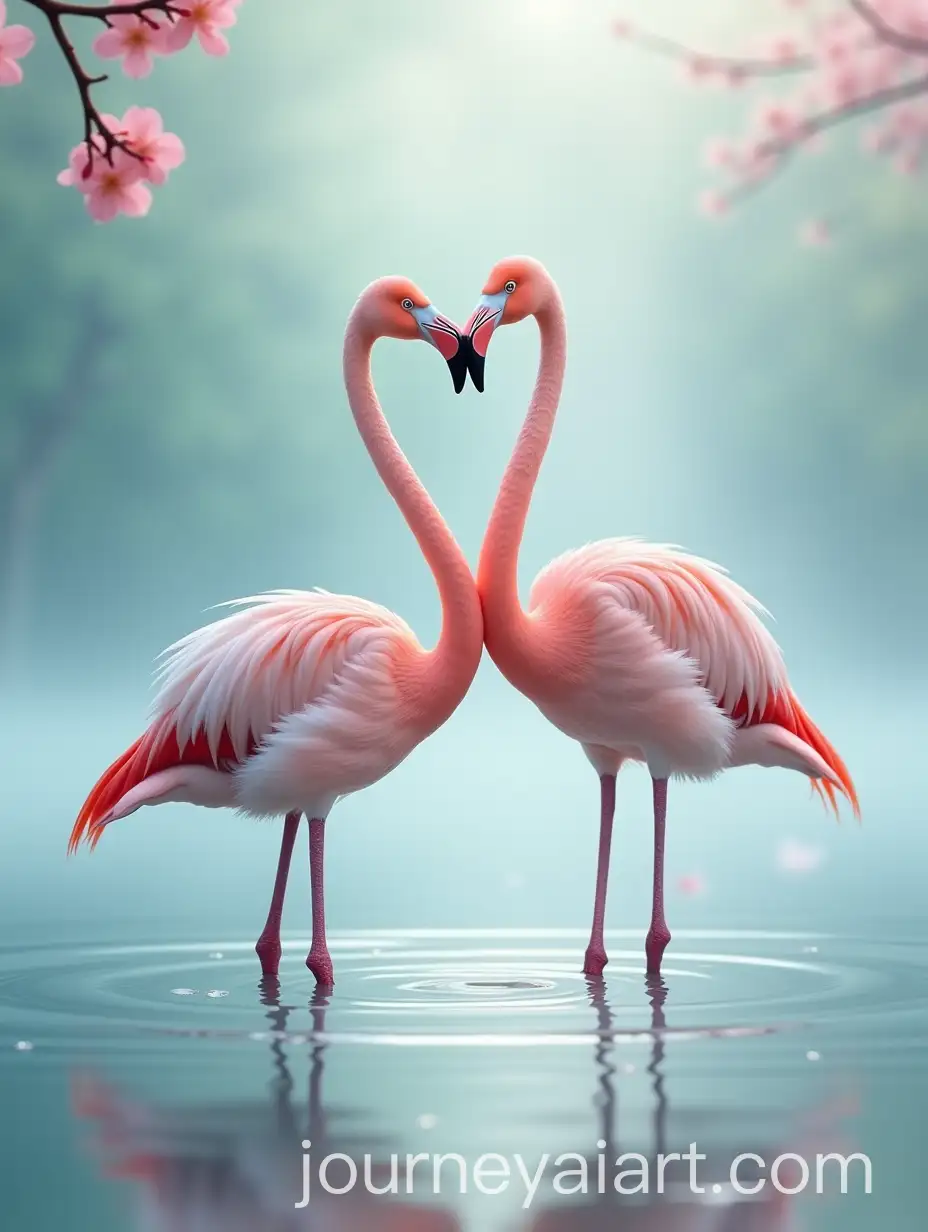 Elegant-Flamingos-Forming-a-Heart-in-Serene-Waters