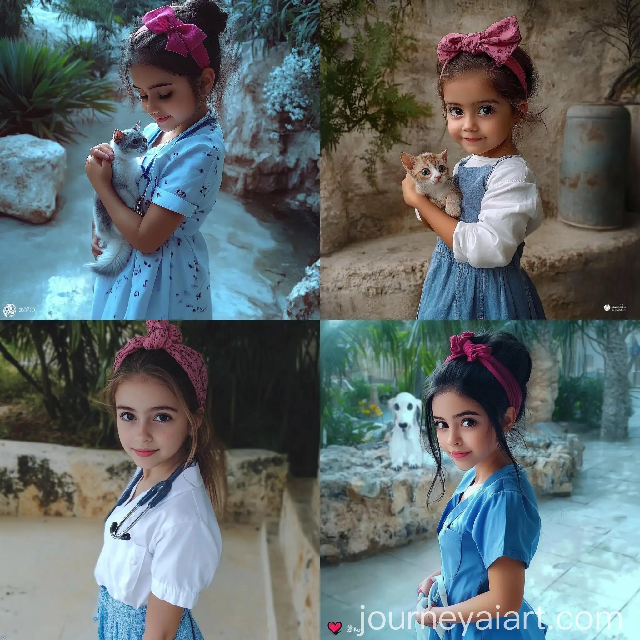 Young-Girl-as-Future-Veterinarian-with-Stethoscope-and-Pet