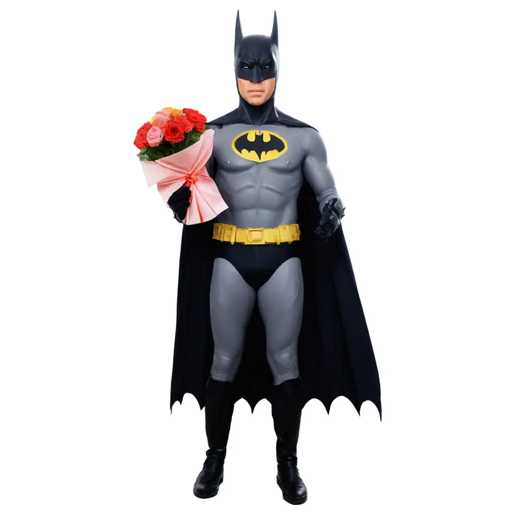 Batman-Holding-Flower-PNG-Image-Heartfelt-Gift-for-Sweetie-Pie