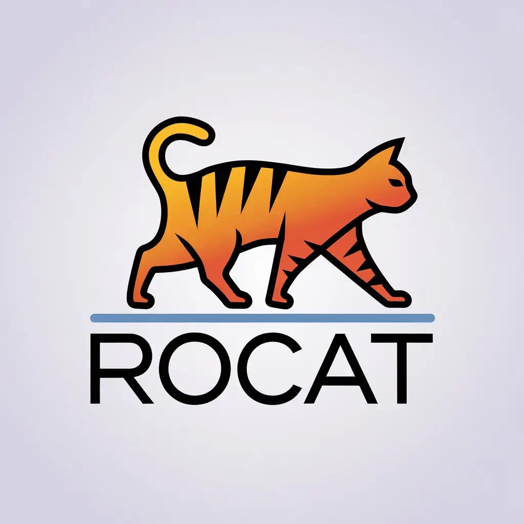 LOGO Design for ROCAT Minimalistic Cat Symbol in Animals Pets Industry