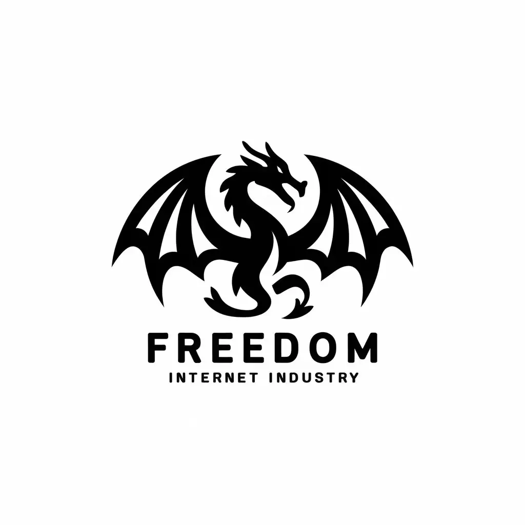 LOGO-Design-for-Freedom-Dragon-Internet-Industry-Vector-Logo-with-Clear-Background