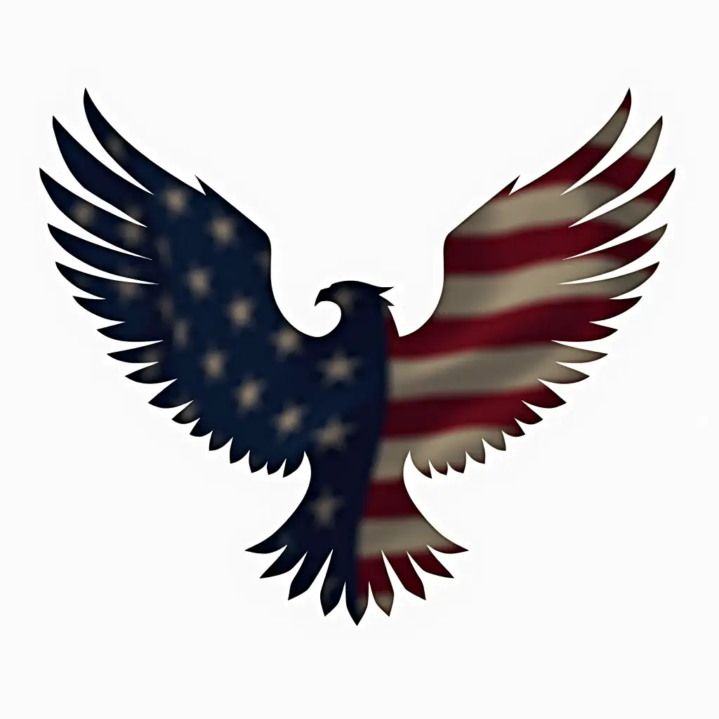 Silhouette-of-Eagle-in-American-Patriotic-Style-for-Clipart