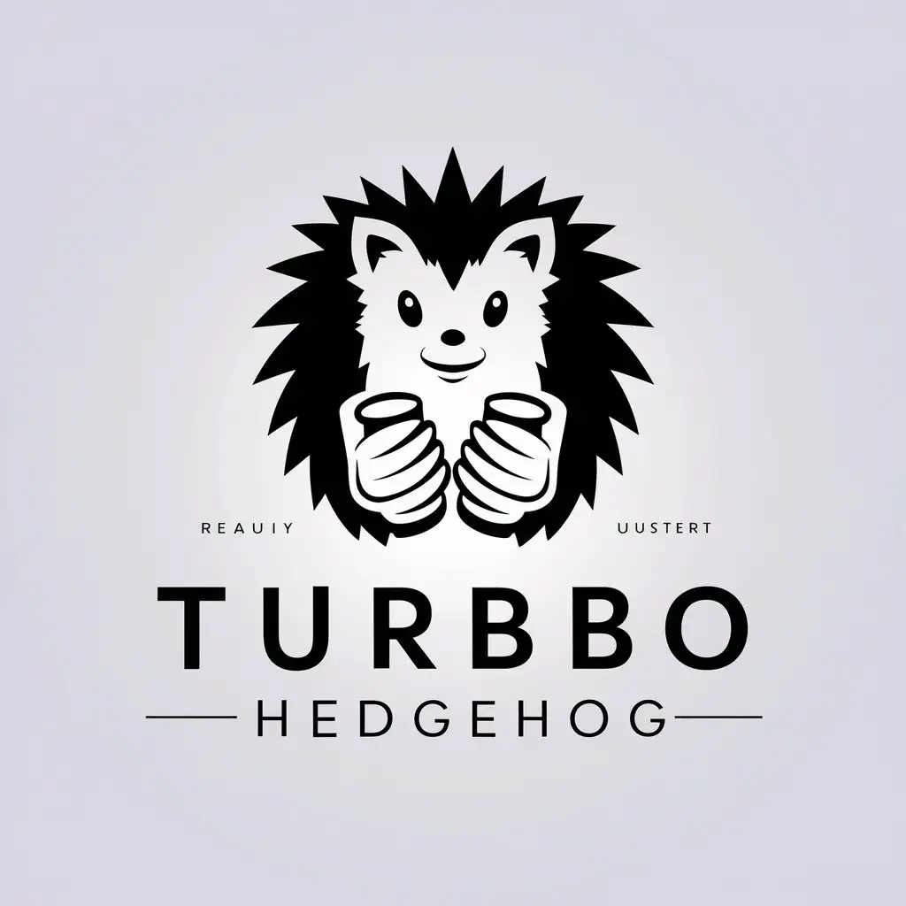 a vector logo design,with the text "Turbo hedgehog", main symbol:Hedgehog holds nail tips,complex,be used in Manicure industry,clear background