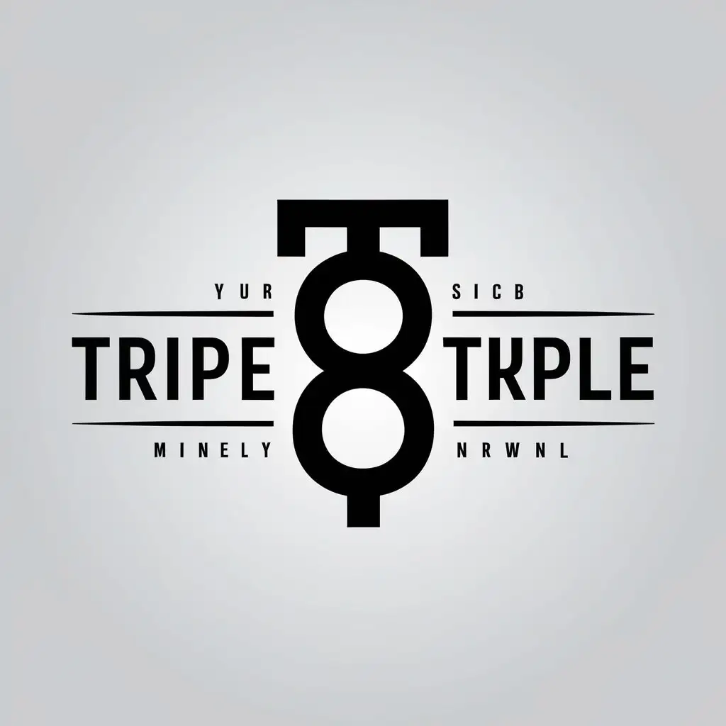 LOGO Design for Triple 8 Minimalistic Vector Logo with T 8 Symbol on Clear Background