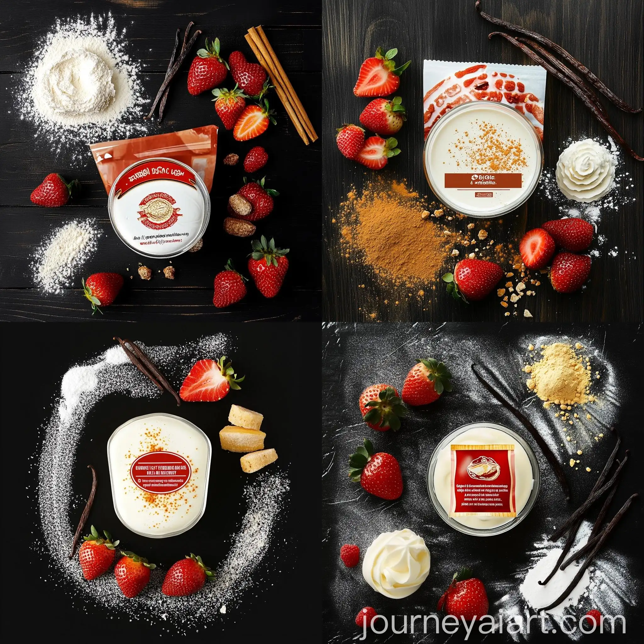 Vanilla-Cream-and-Strawberry-Dessert-Composition-on-Table