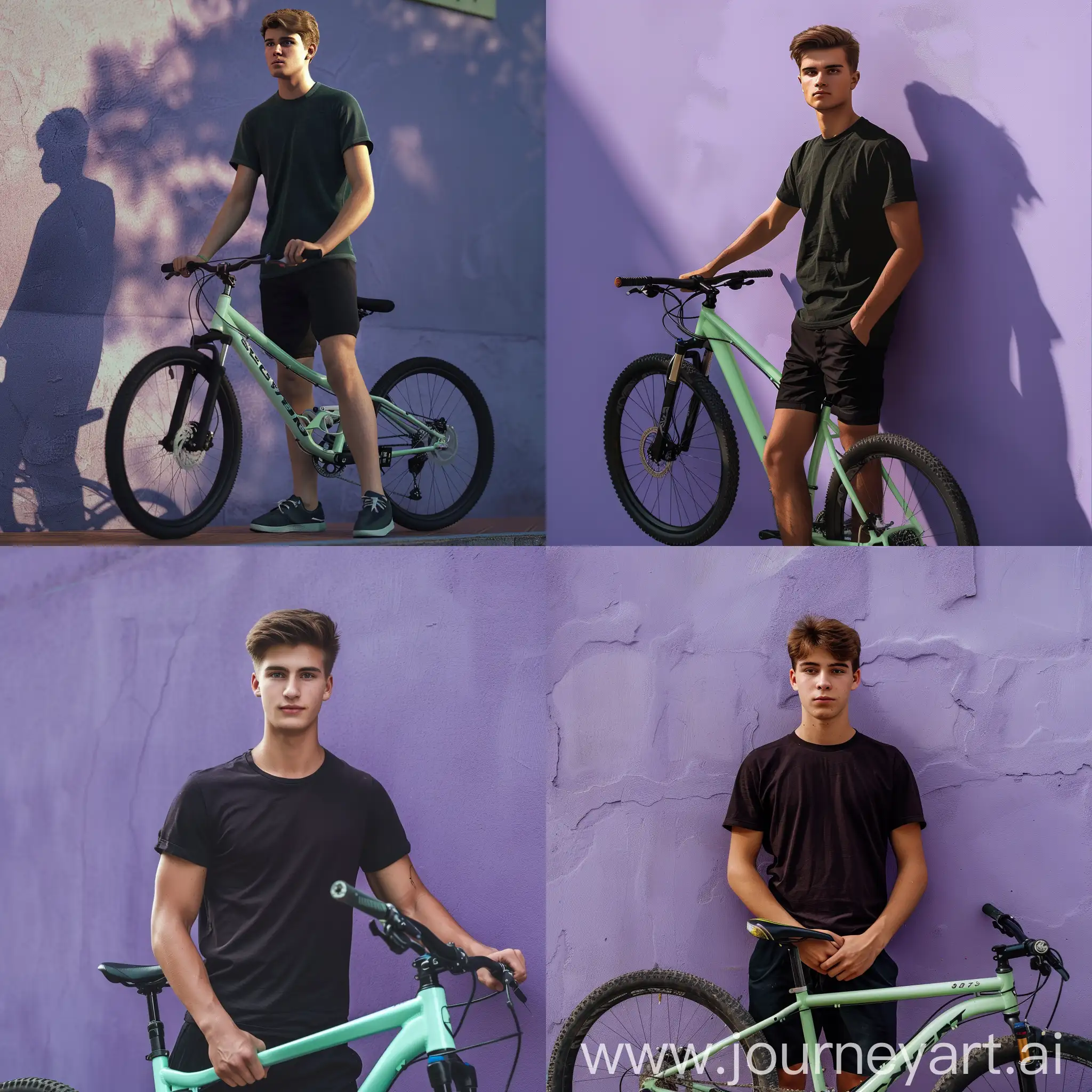 Confident-Young-Russian-Man-with-Mountain-Bike-Against-Purple-Wall