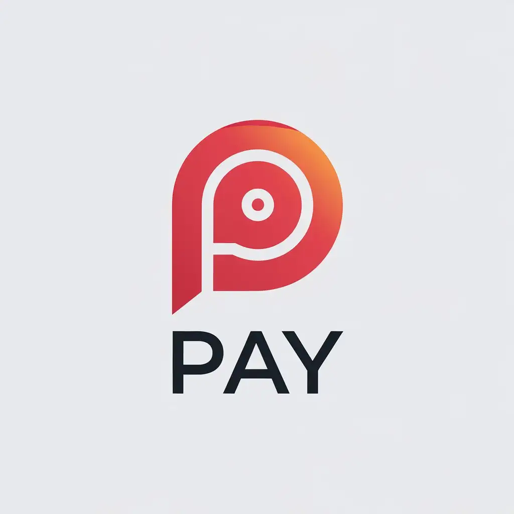 a vector logo design,with the text "PAY", main symbol:fill red background,white coin symbol,Minimalistic,be used in Finance industry,clear background