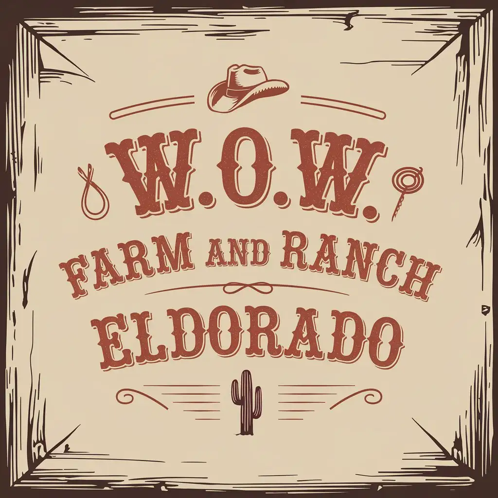 Vintage Western Style Ranch Logo Design Rustic Cowboy Theme