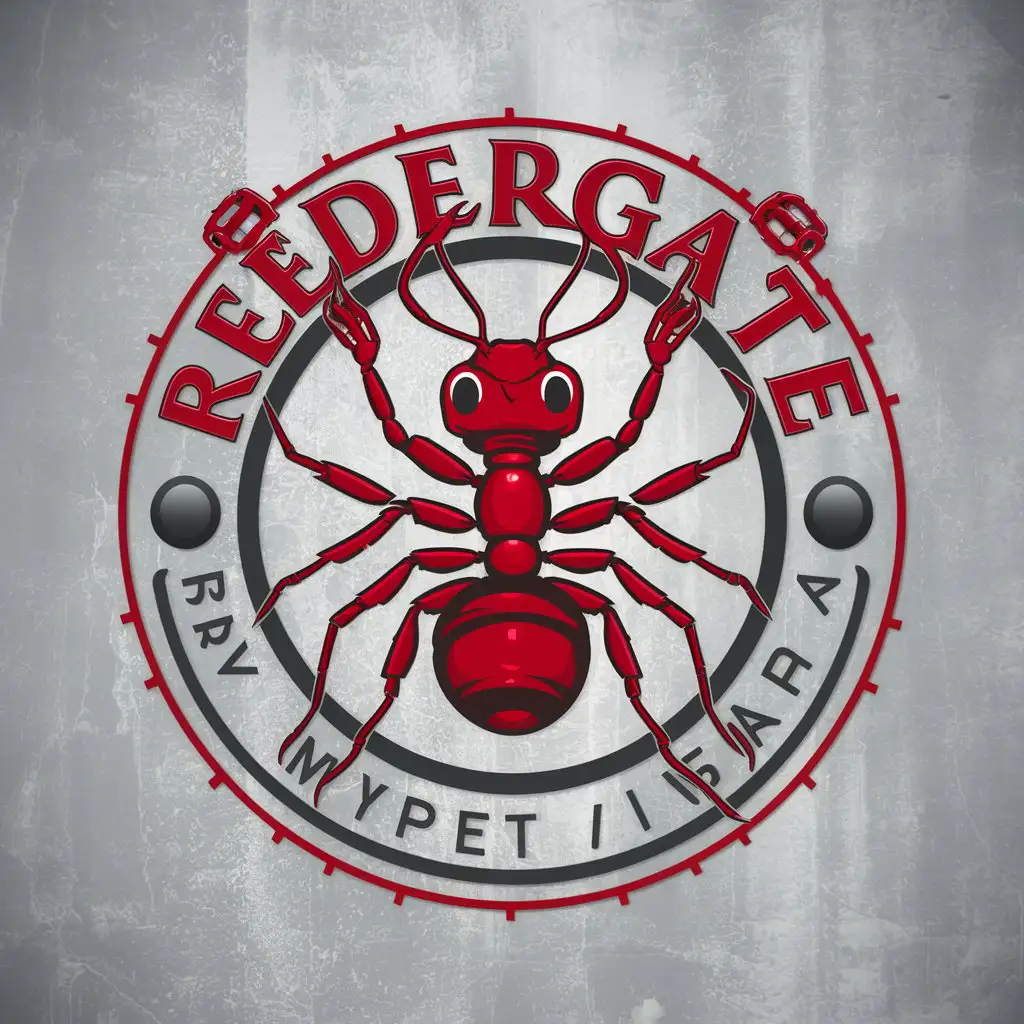 LOGO-Design-for-RedErgate-Red-Ant-Communist-Front-View-in-Steam-Punk-Style