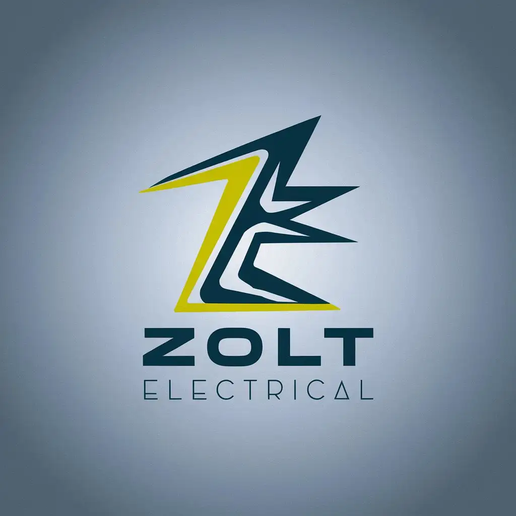 LOGO Design for Zolt Electrical Modern Vector with ZE Symbol on Clear Background