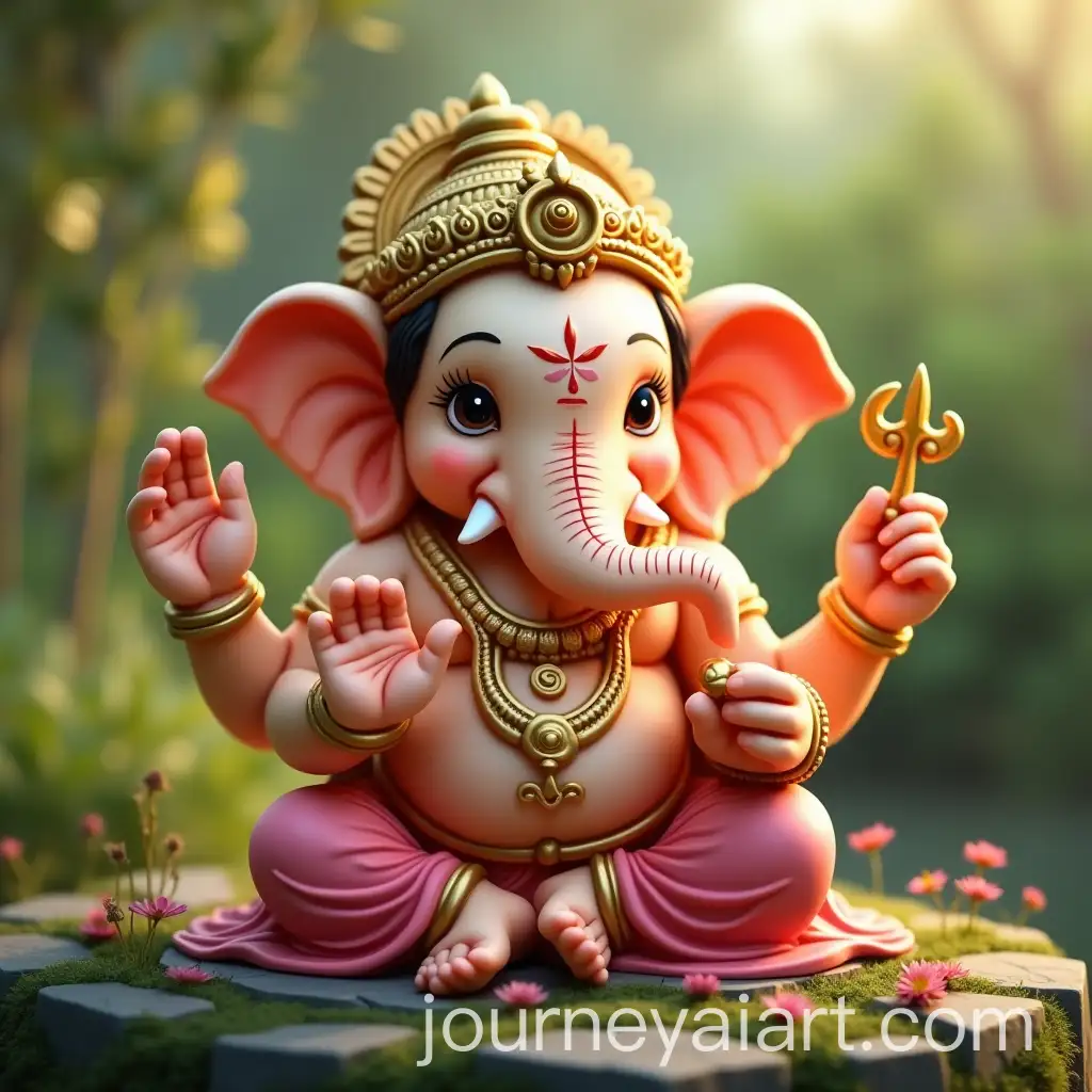 Cute-Ganesha-Holding-2025-in-a-Garden-Setting