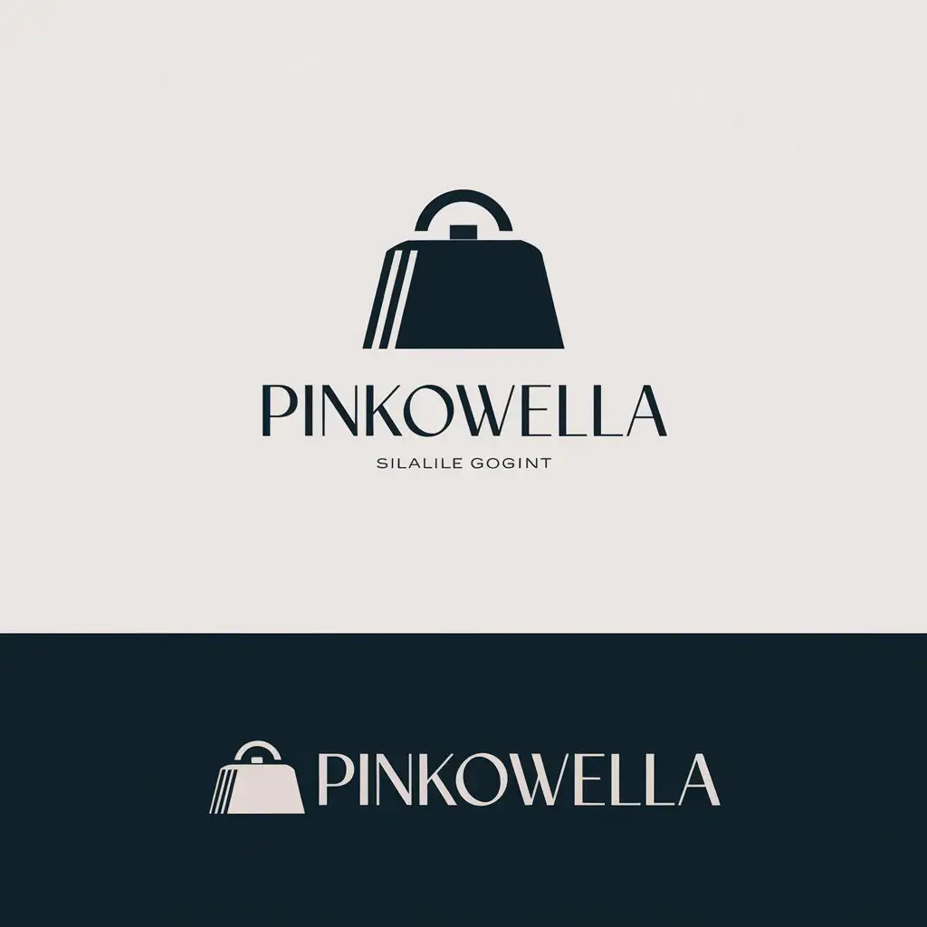 LOGO Design for Pinkowella Minimalist Luxury Handbag Brand with Bold Typography and Elegant Color Palette